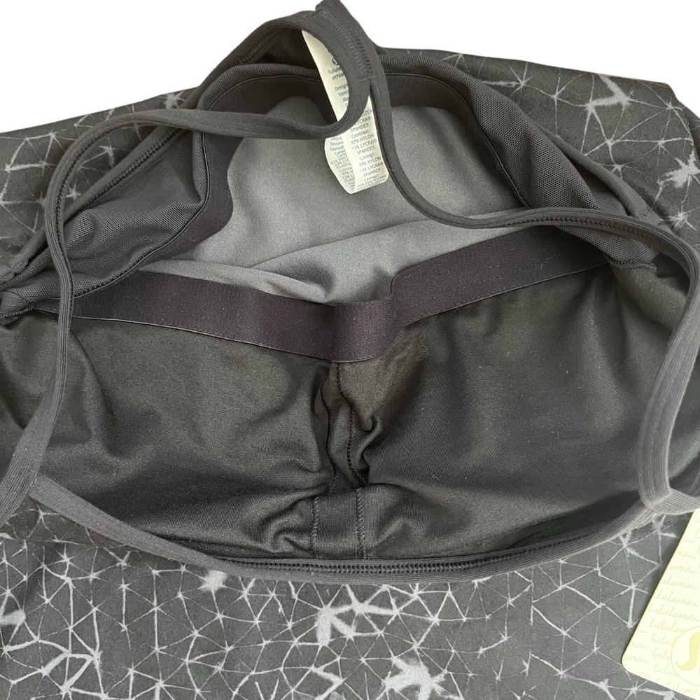 Lululemon Power Y Tank Built In Bra Size 10 NWT Black Gray Geometric Print - Picture 7 of 10